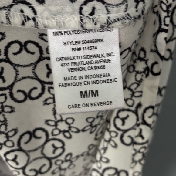 Pleione Black & White Patterned Sleeveless Blouse – Size M - Picture 5 of 10